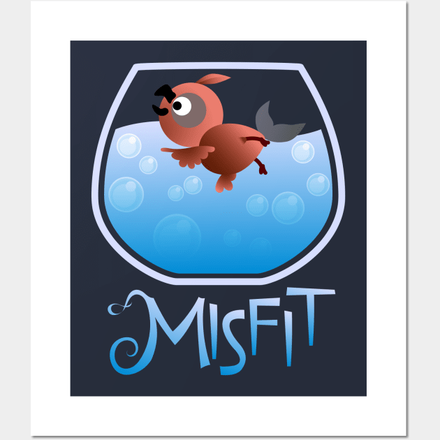 Misfit - Swimming Bird Wall Art by JPenfieldDesigns